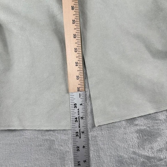 Few‎ Moda New York Trench Coat Women's Large Green Faux Suede Y2K Academia Boho - Picture 8 of 8